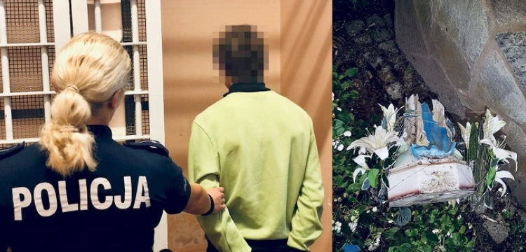 Wieczorem zdewastował przydrożną kapliczkę, a już rano był w rękach policji
