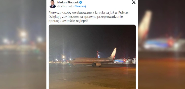 Pierwsi Polacy ewakuowani z Izraela są już w kraju