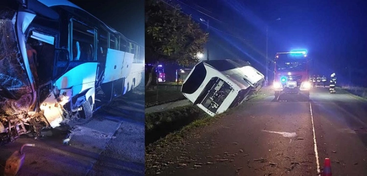 Groźny wypadek autokaru wycieczkowego w Grabownicy Starzeńskiej. Są ranni