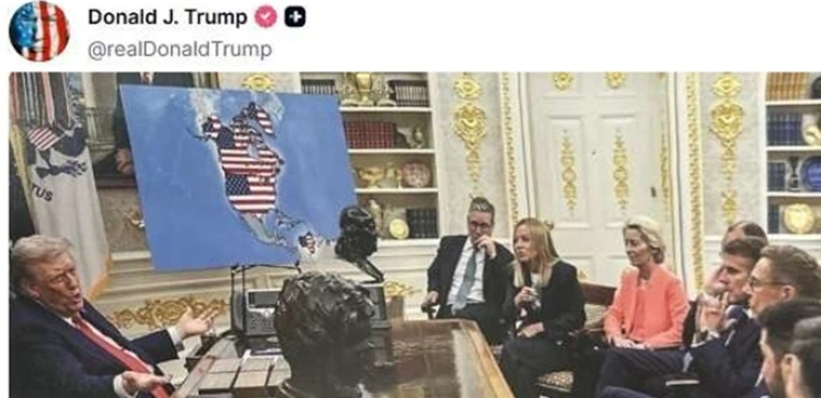 Trump znowu publikuje kontrowersyjną mapę: Kanada, Grenlandia, Kuba i Wenezuela „w granicach USA”